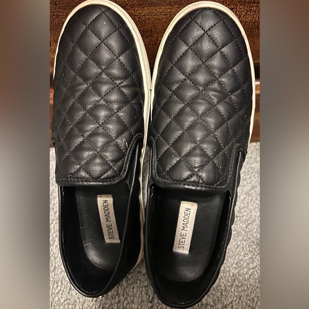 Steve Madden Quilted Black Men's Loafers